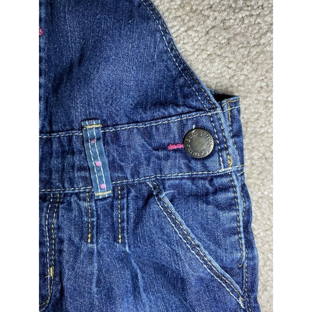 Genuine Baby by OshKosh Denim Floral Embroidered Overalls Size 9M